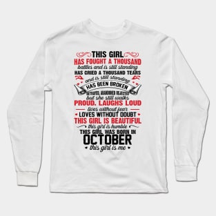 This Girl Was Born In October Long Sleeve T-Shirt